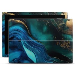 Encre bleue et dorée