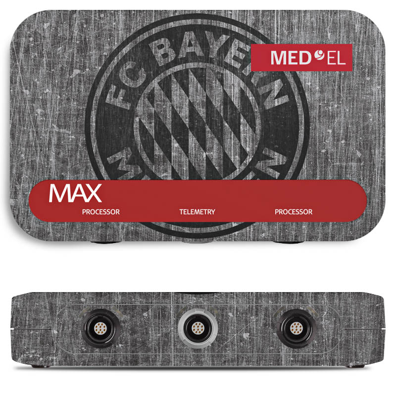 Metaallook FCB-logo eenkleurig