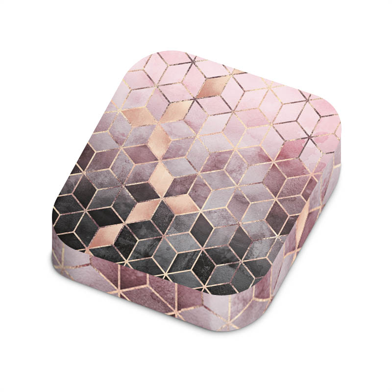 Stampa di cubi sfumati grigio rosa