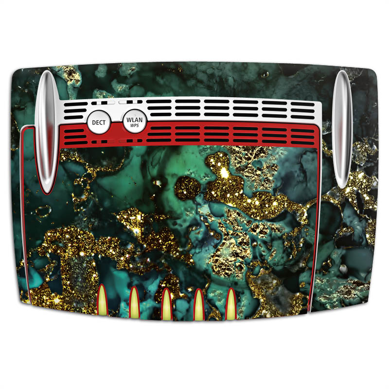 Aspetto marmorizzato ciano glitterato