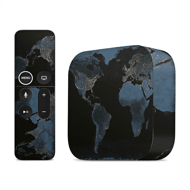 Mappa del mondo con luce notturna