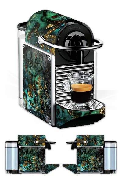 Aspetto marmorizzato ciano glitterato