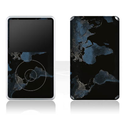 Mappa del mondo con luce notturna
