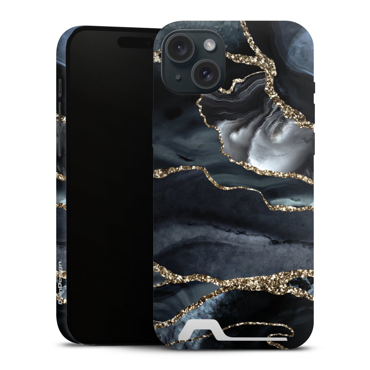 Donker marmer goud Glitterlook