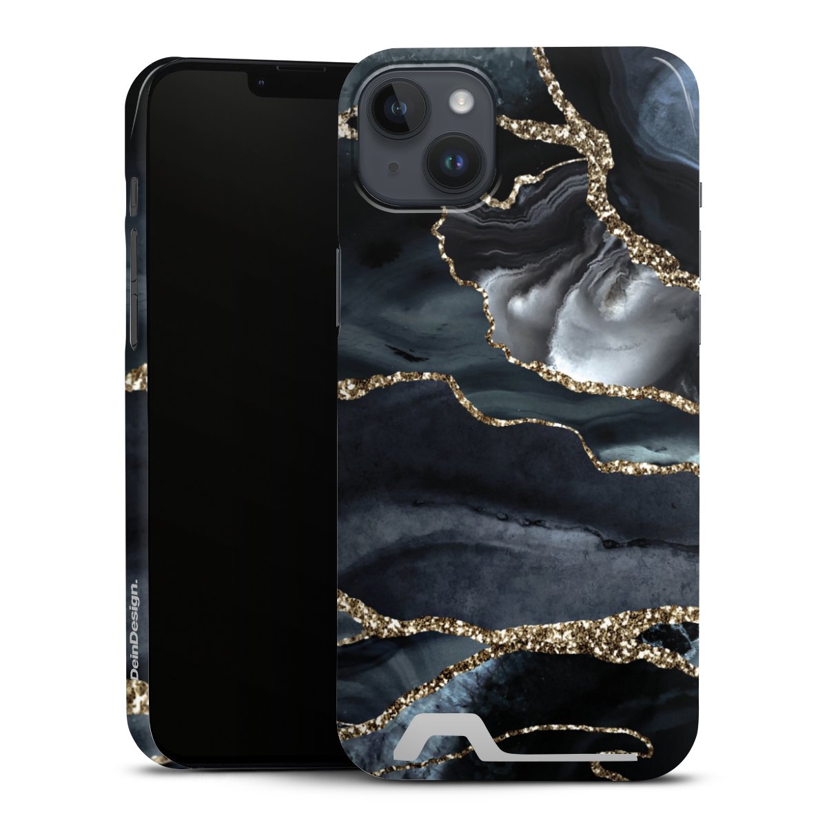 Dunkler Marmor Gold Glitzerlook