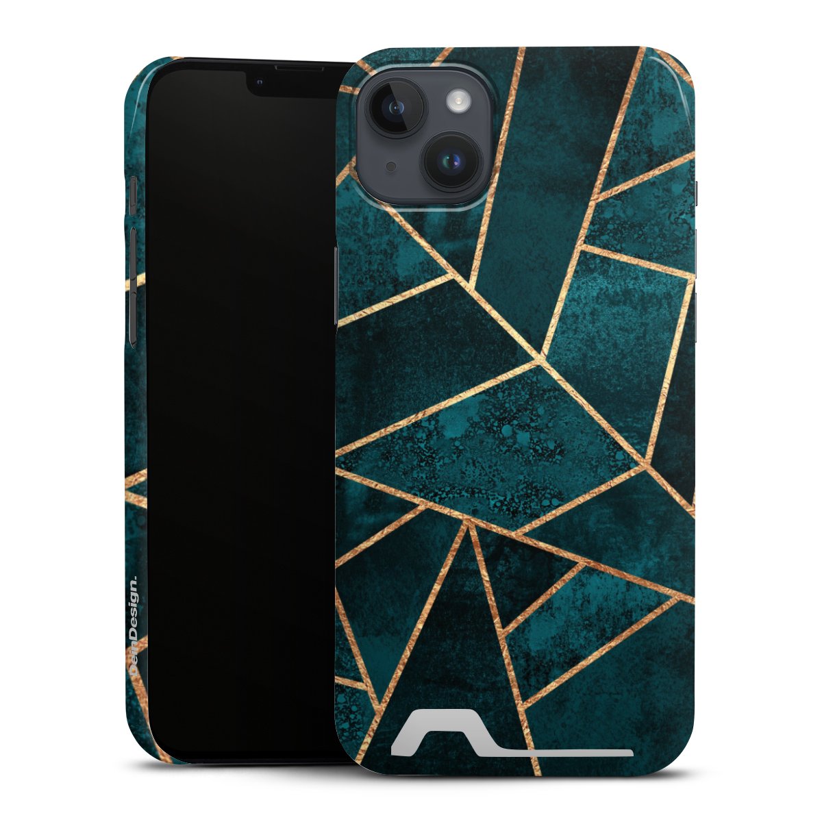 Tief Blaugrün Stein Gold Druck