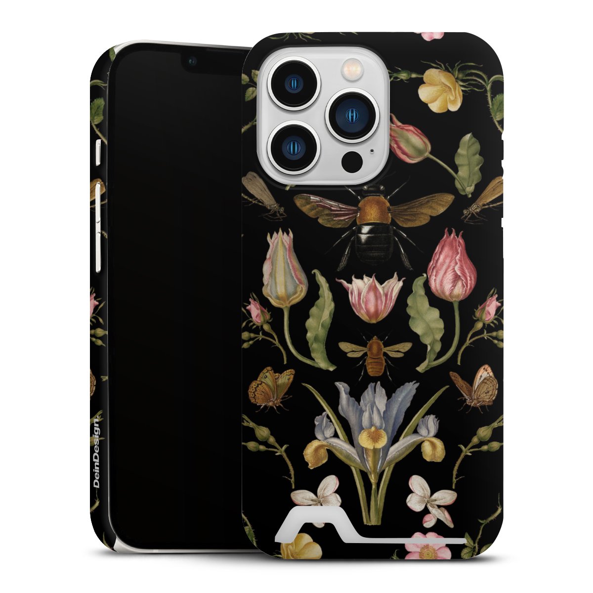 Fleurs Sauvages et Abeilles Fond Noir