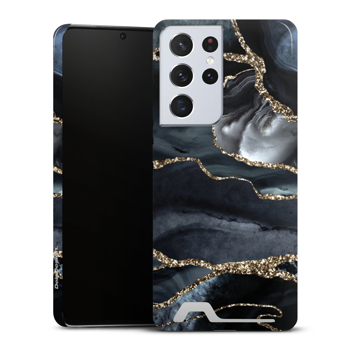 Dunkler Marmor Gold Glitzerlook