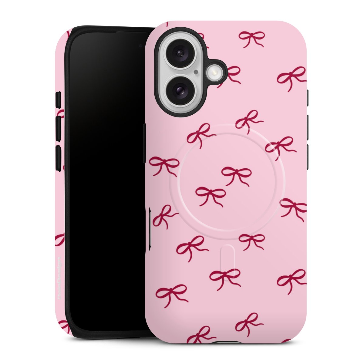 Schleifen Muster Rot Pink