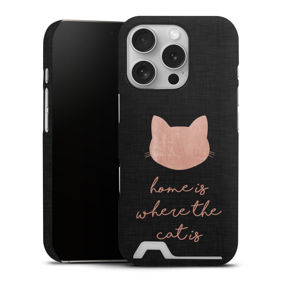 Home Is Where The Cat Is - Rosa auf Schwarz 