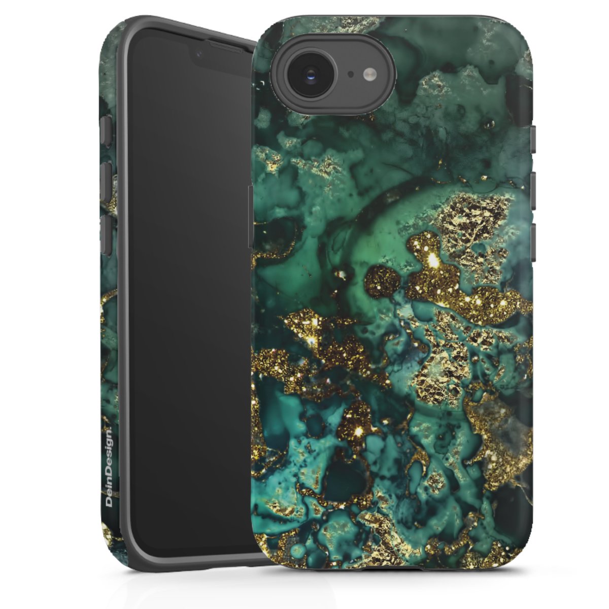 Aspetto marmorizzato ciano glitterato