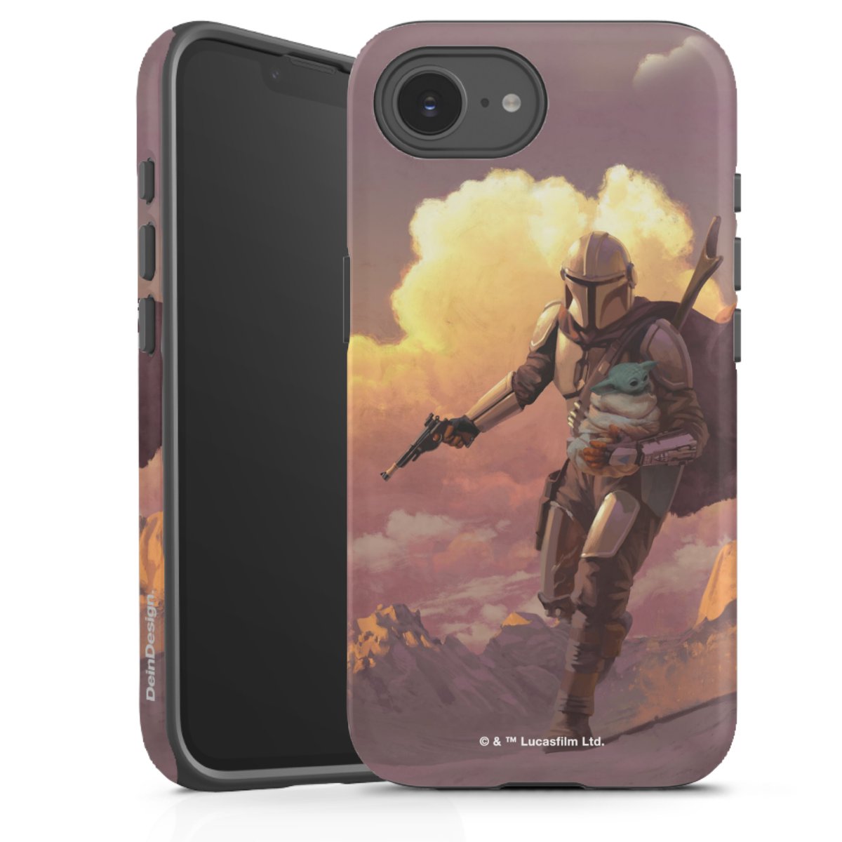 Der Mandalorianer und Grogu Sonnenguntergang Wolken