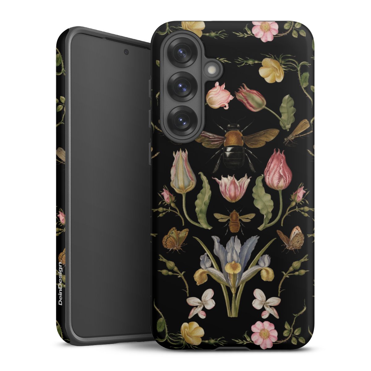 Wildblumen und Biene Schwarz