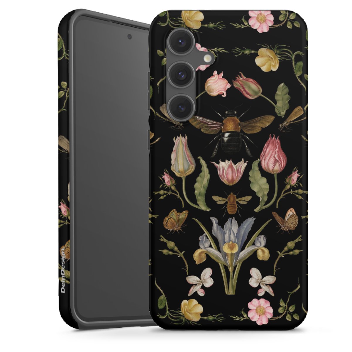 Wildblumen und Biene Schwarz