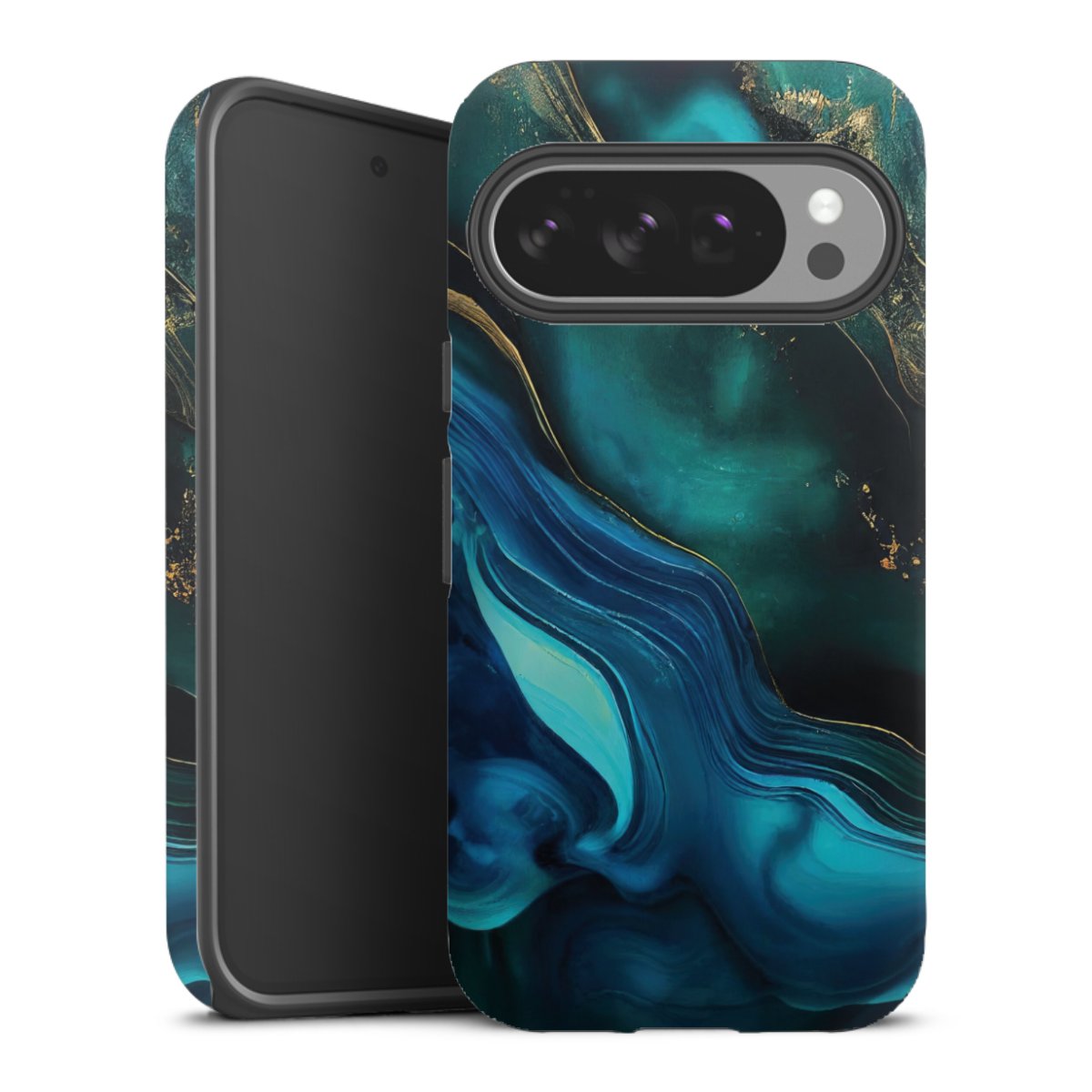 Encre bleue et dorée