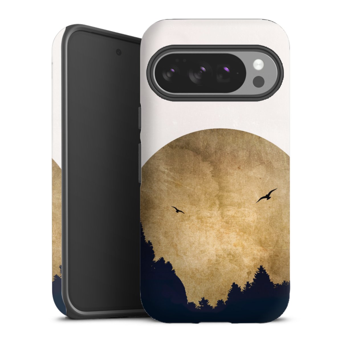 Twee vogels en de maan