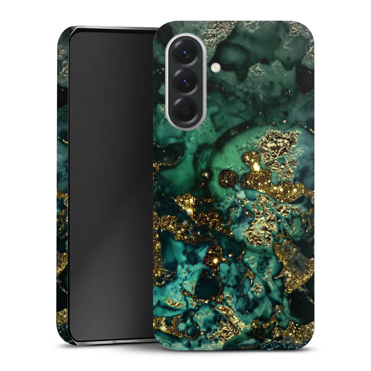 Aspetto marmorizzato ciano glitterato