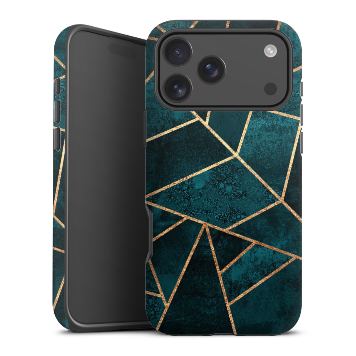 Imprimé or pierre sarcelle profond