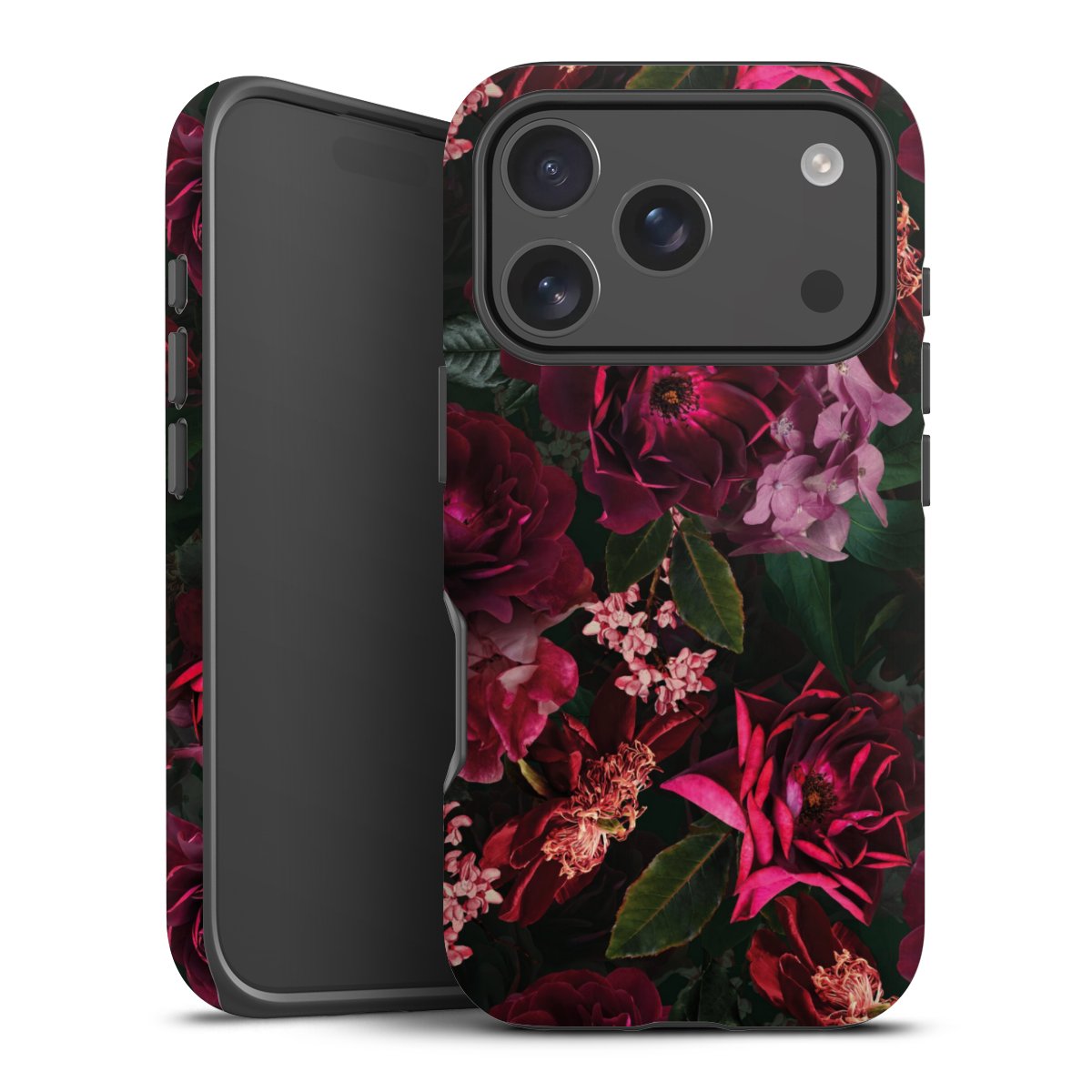 Donkerrode en roze bloemen