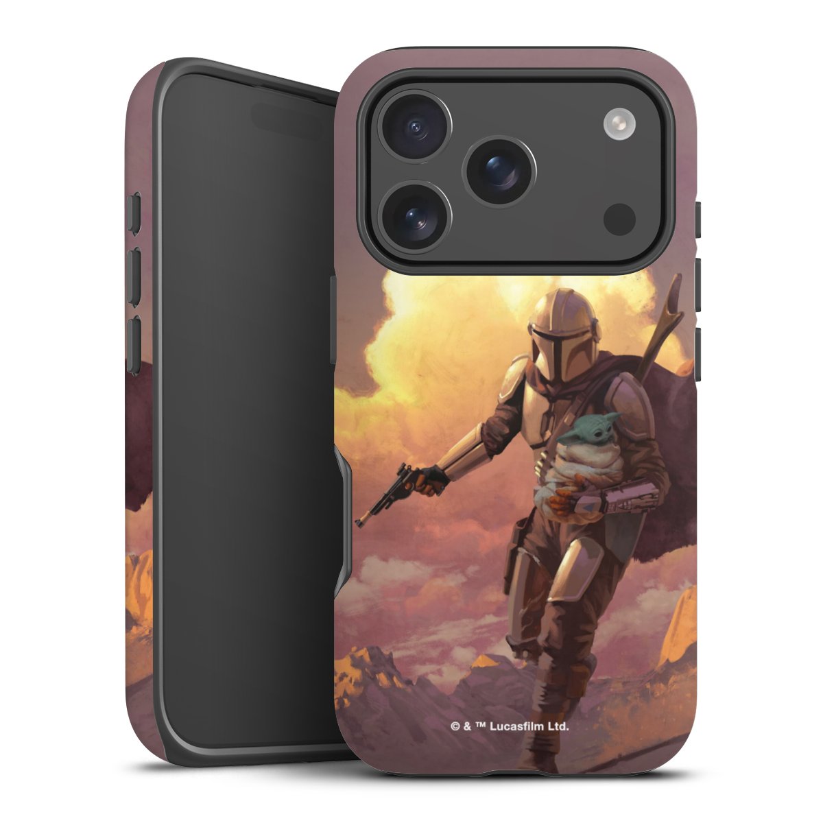 Der Mandalorianer und Grogu Sonnenguntergang Wolken