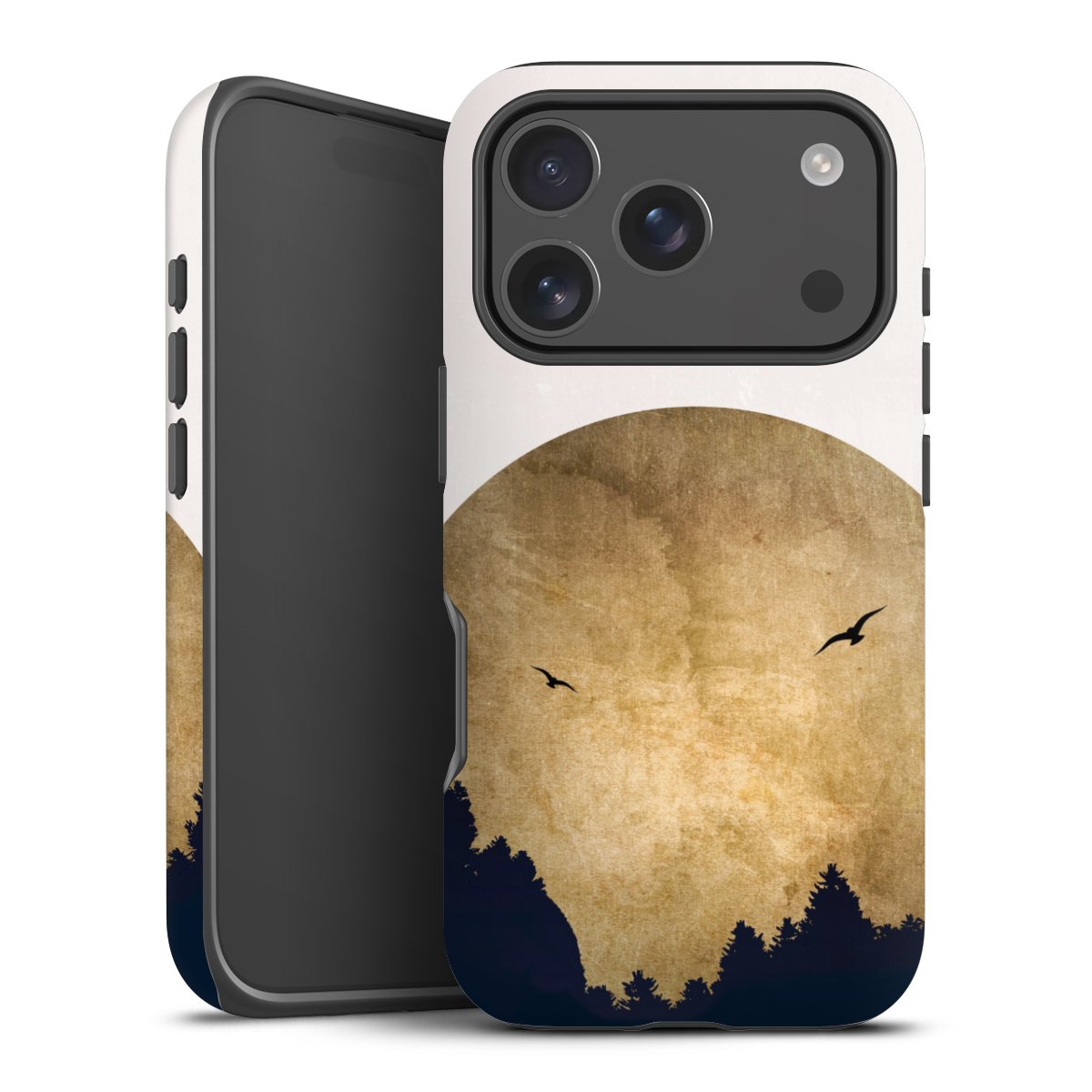 Deux oiseaux et la lune