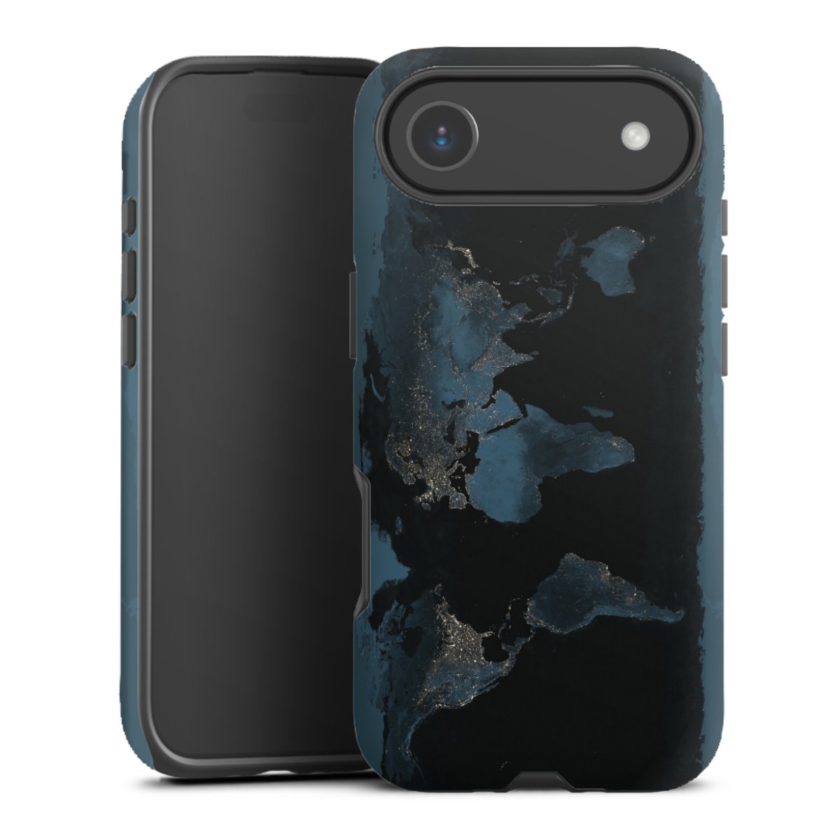 Mappa del mondo con luce notturna