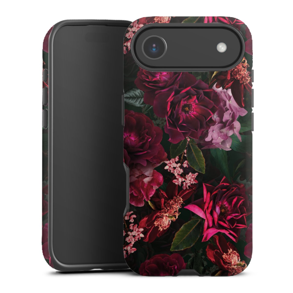 Dunkelrote und rosa Blüten