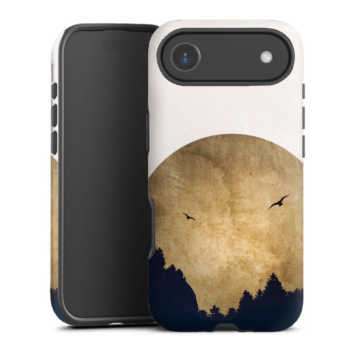 Deux oiseaux et la lune