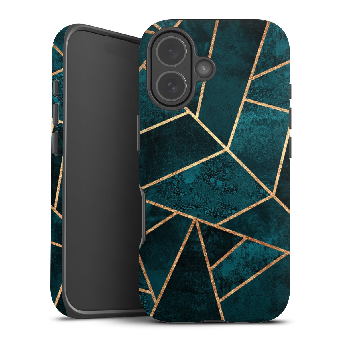 Imprimé or pierre sarcelle profond