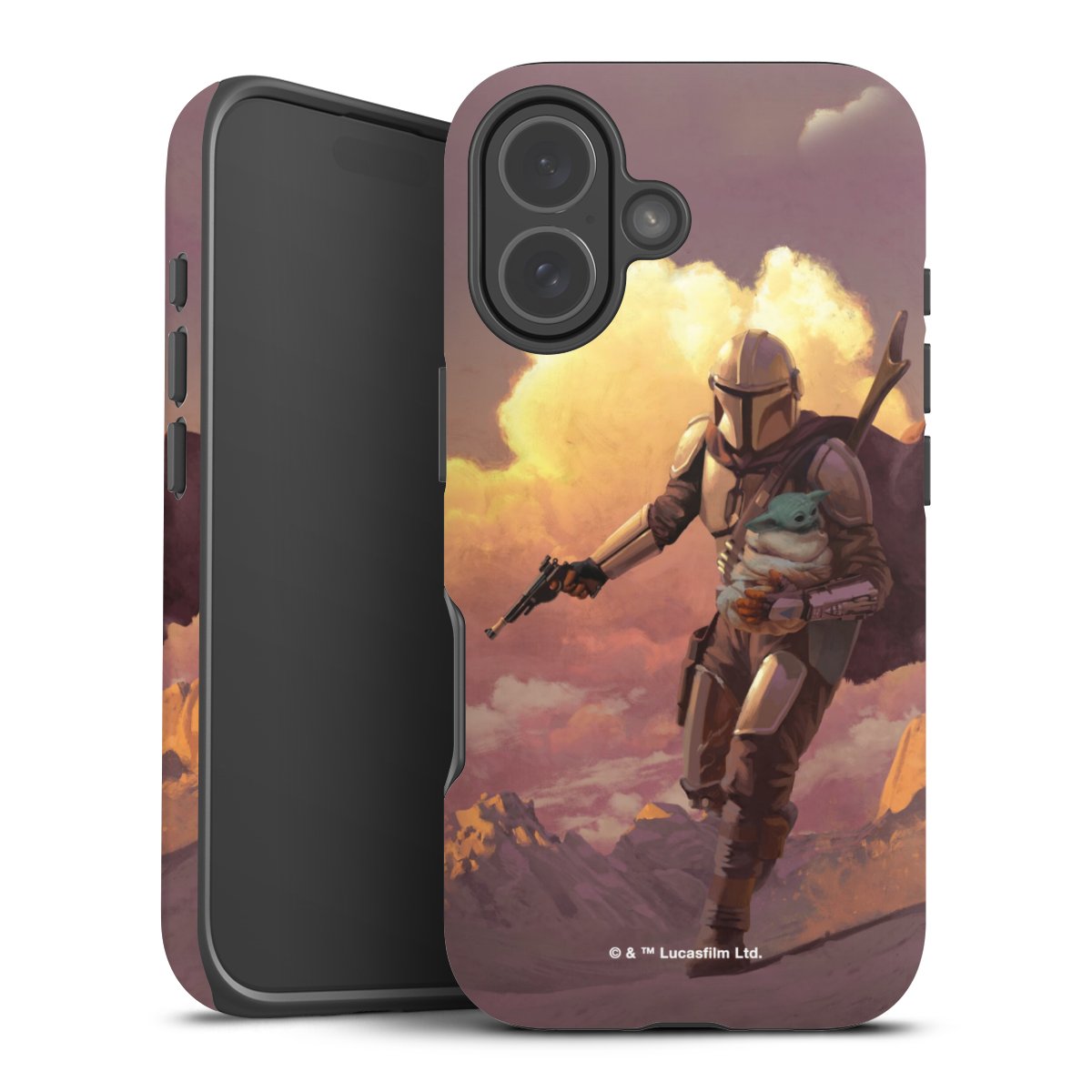 Der Mandalorianer und Grogu Sonnenguntergang Wolken