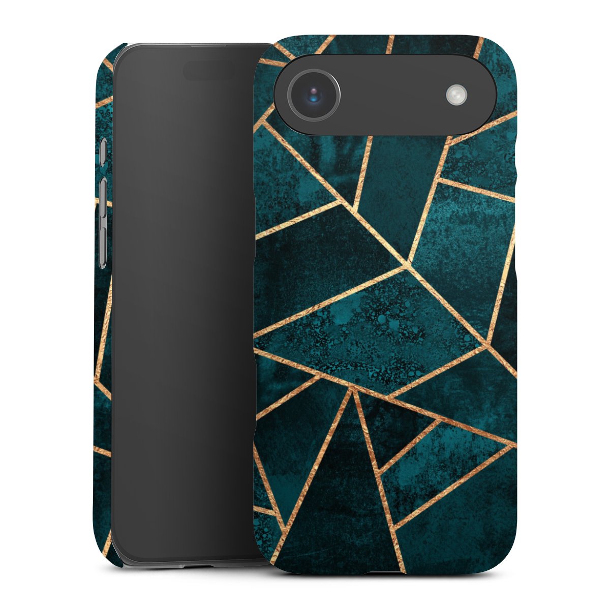 Tief Blaugrün Stein Gold Druck