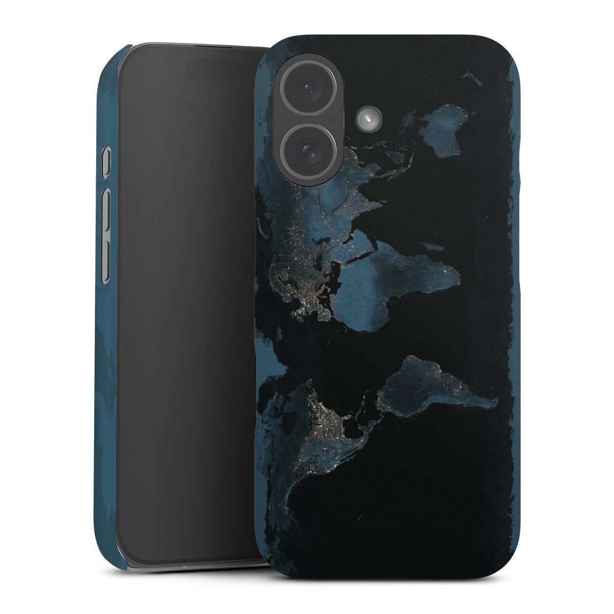 Mappa del mondo con luce notturna