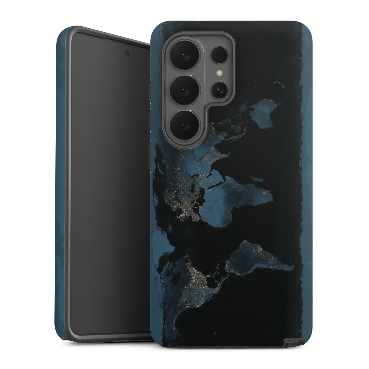 Mappa del mondo con luce notturna