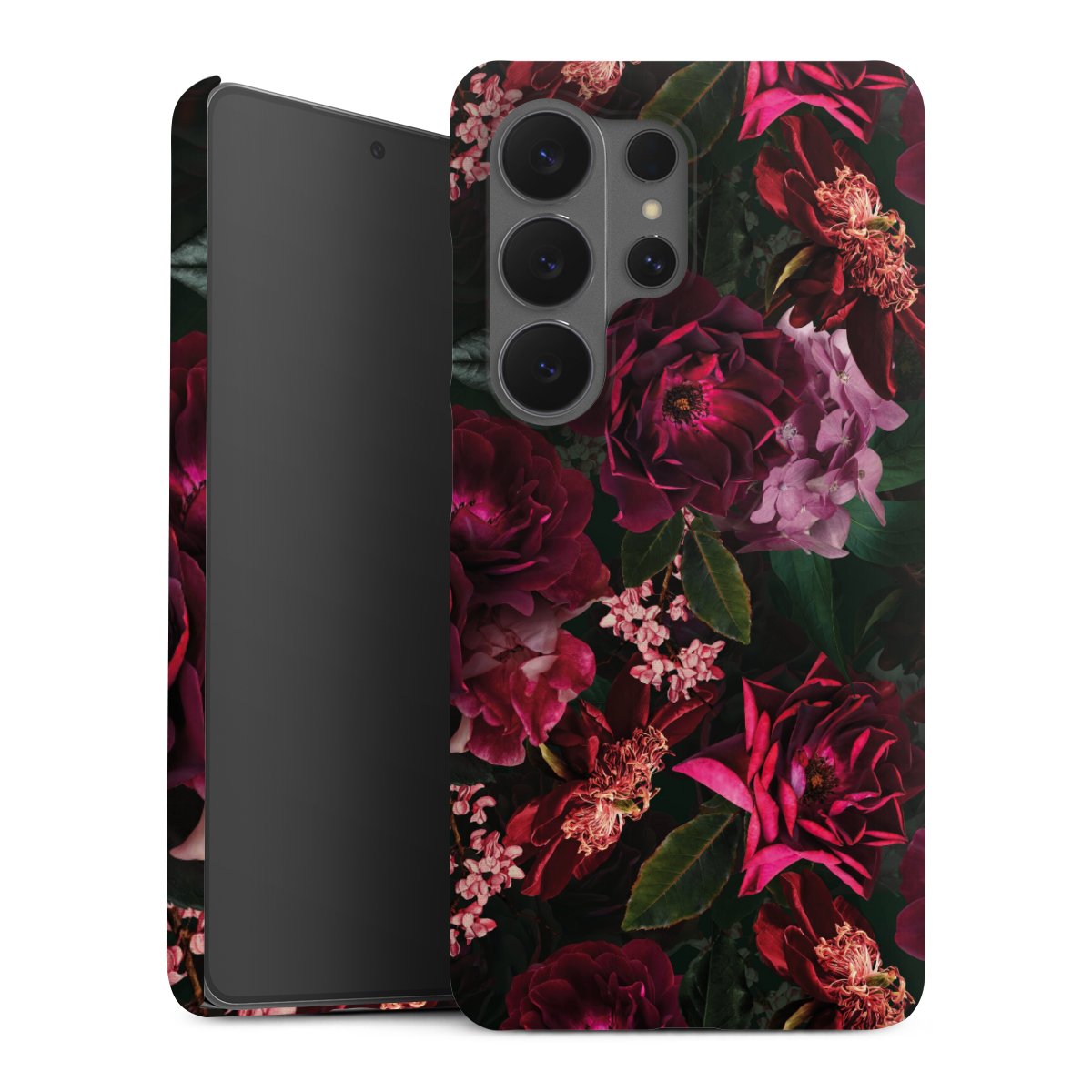 Dunkelrote und rosa Blüten