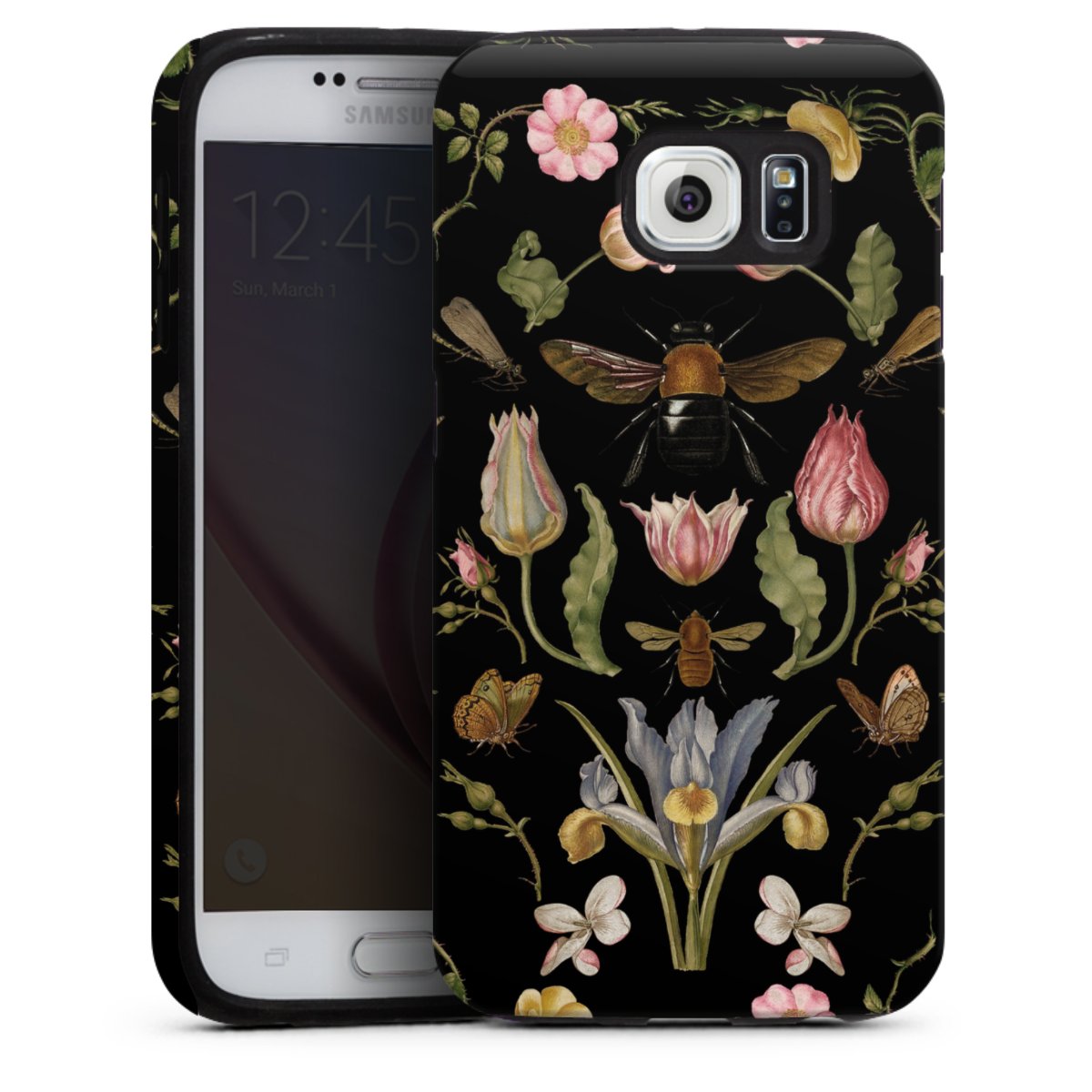 Wildblumen und Biene Schwarz