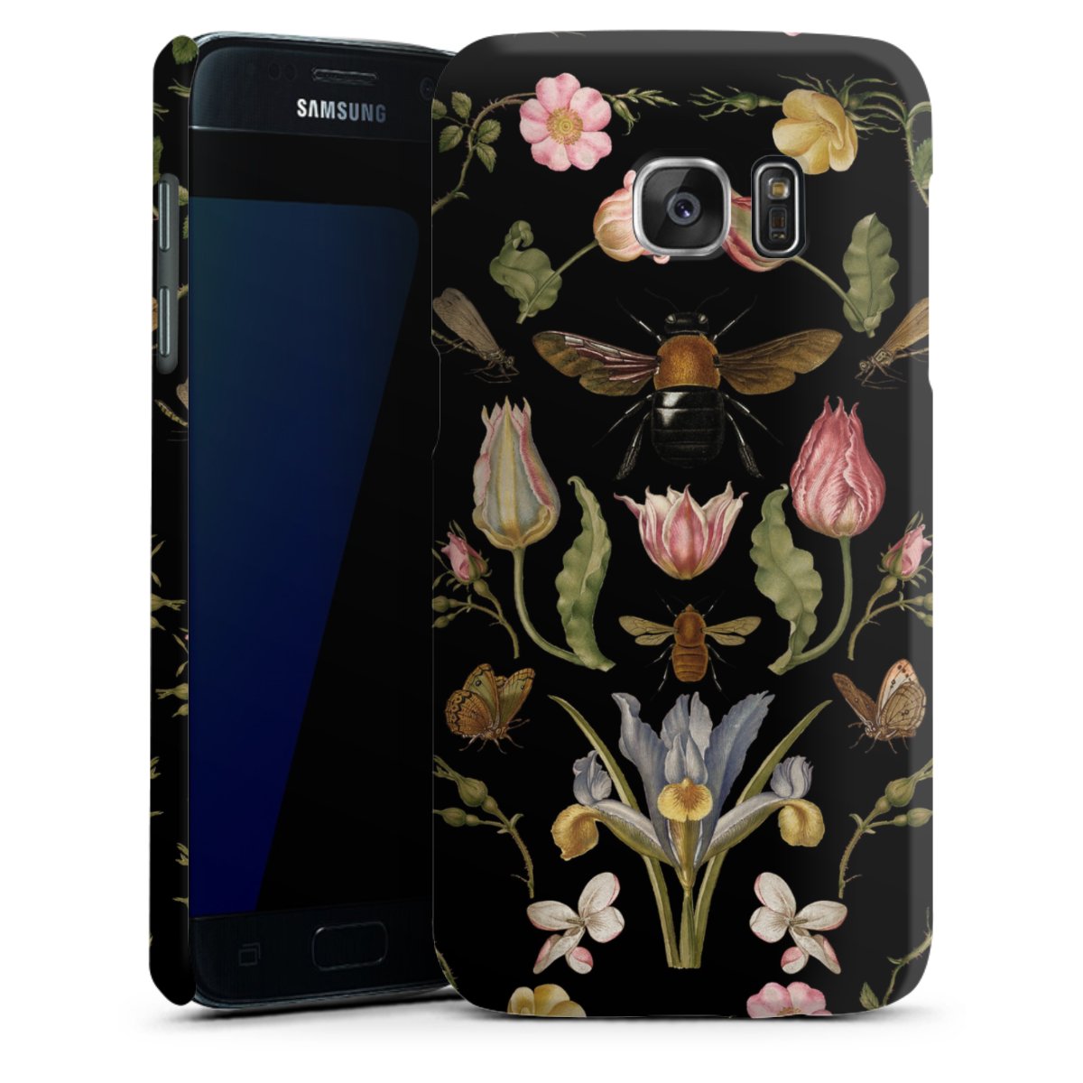 Wildblumen und Biene Schwarz