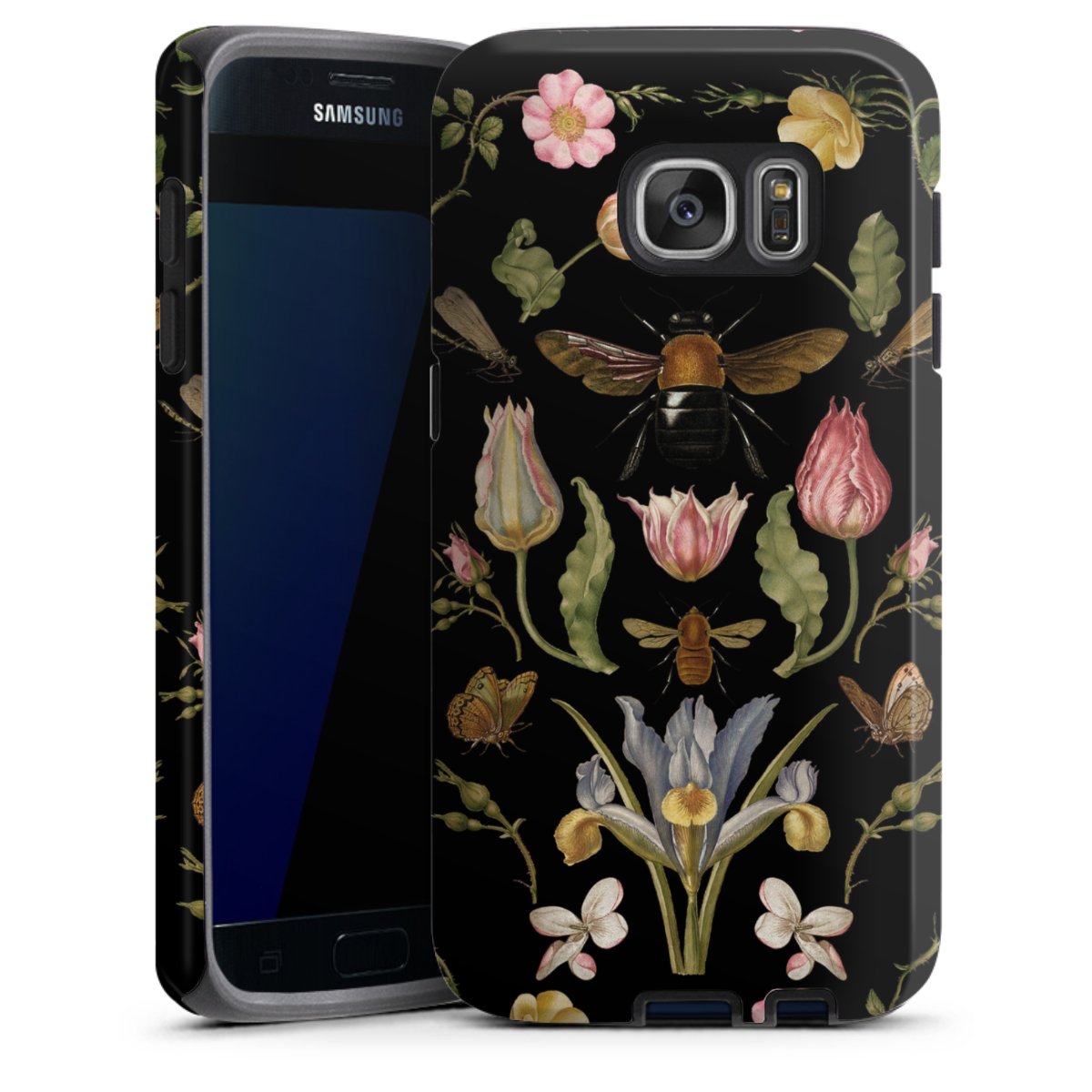 Wildblumen und Biene Schwarz