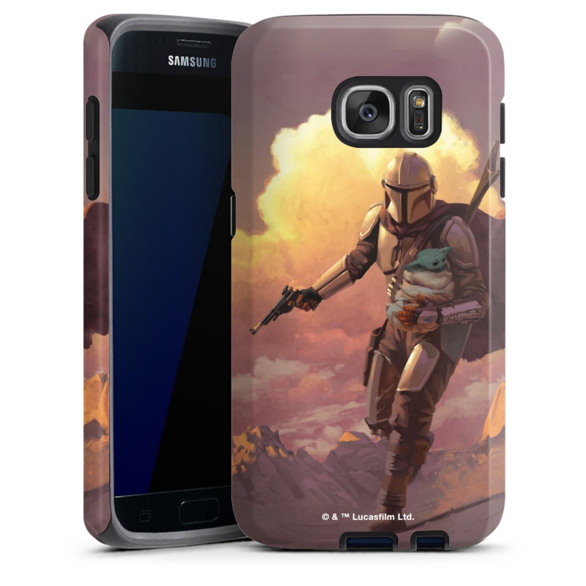 Der Mandalorianer und Grogu Sonnenguntergang Wolken