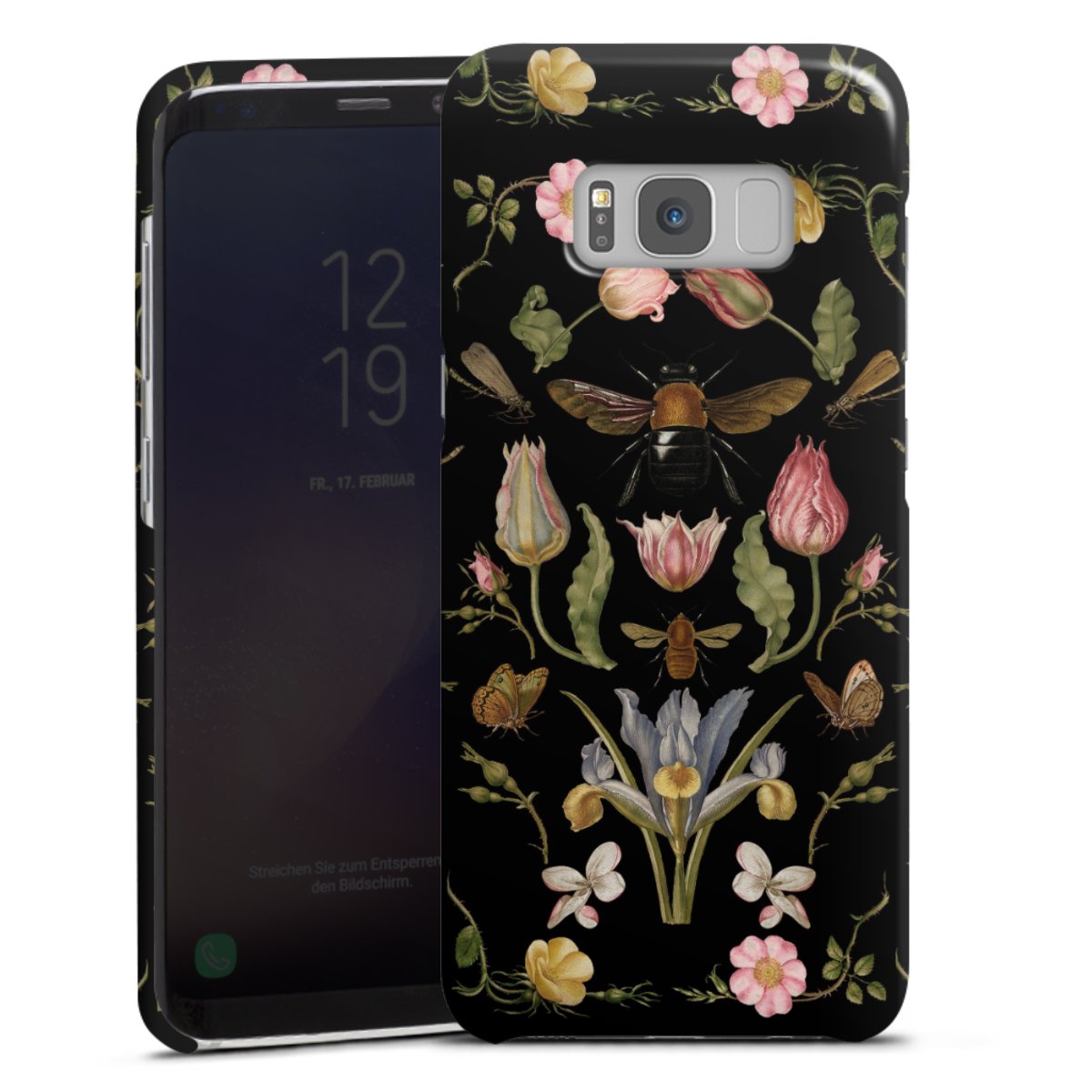 Wildblumen und Biene Schwarz