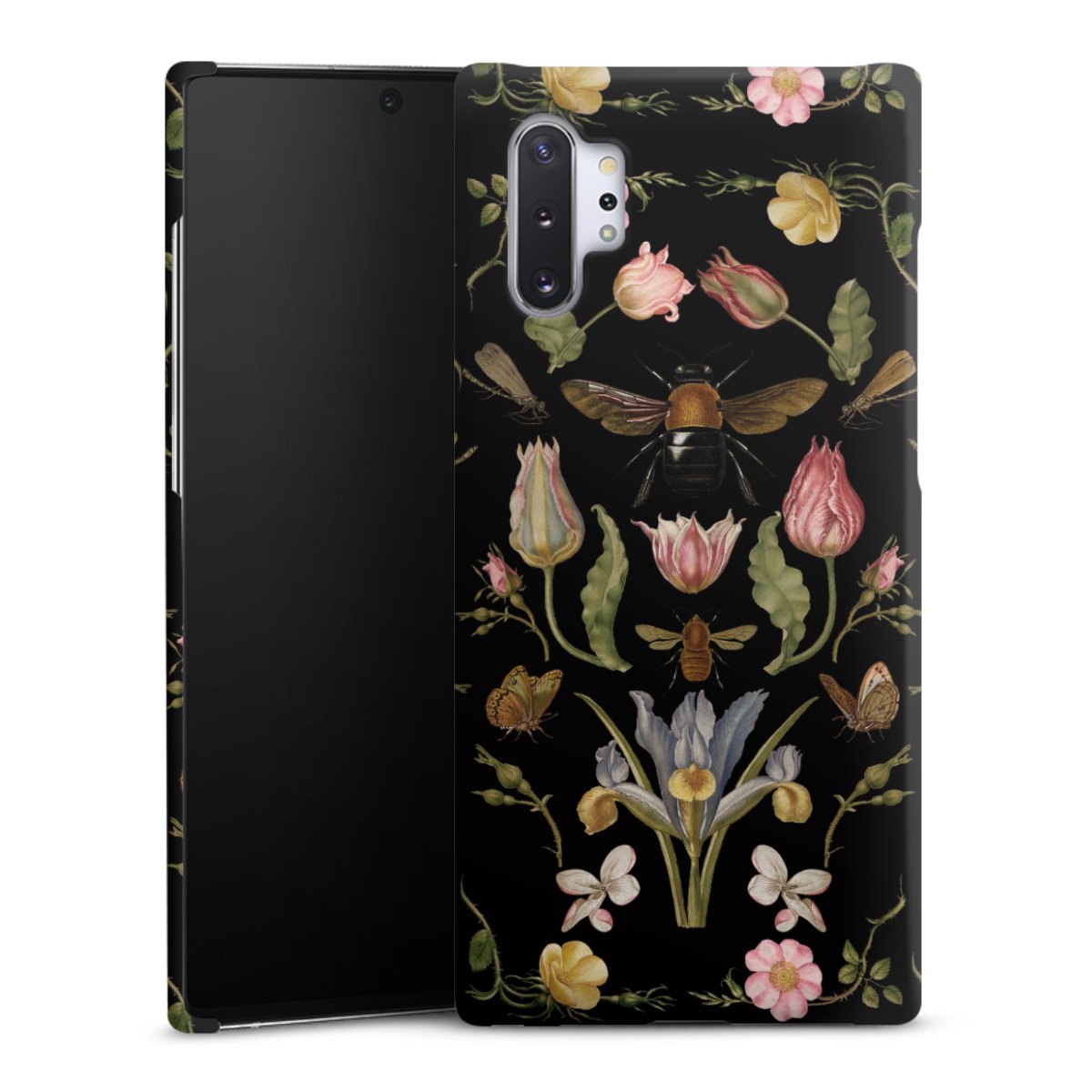 Fleurs Sauvages et Abeilles Fond Noir