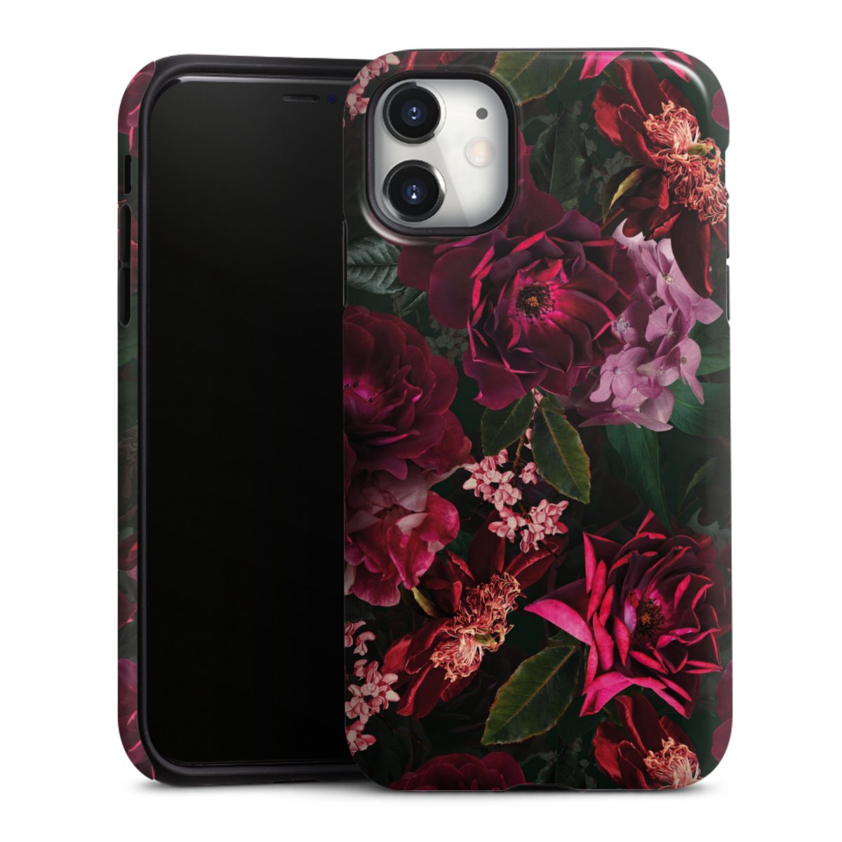 Donkerrode en roze bloemen