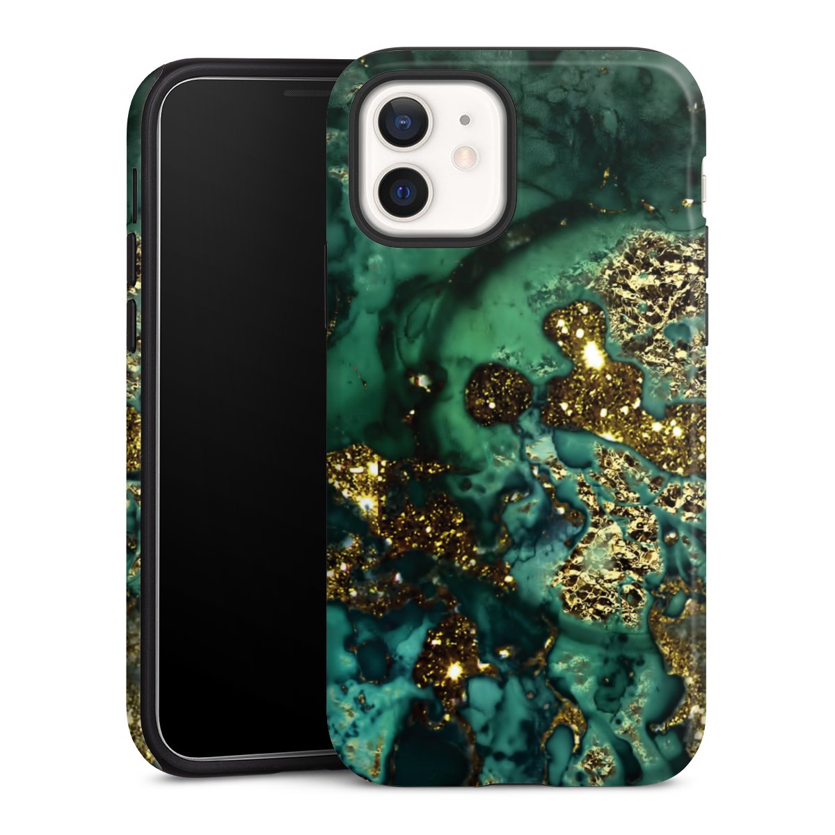 Aspetto marmorizzato ciano glitterato