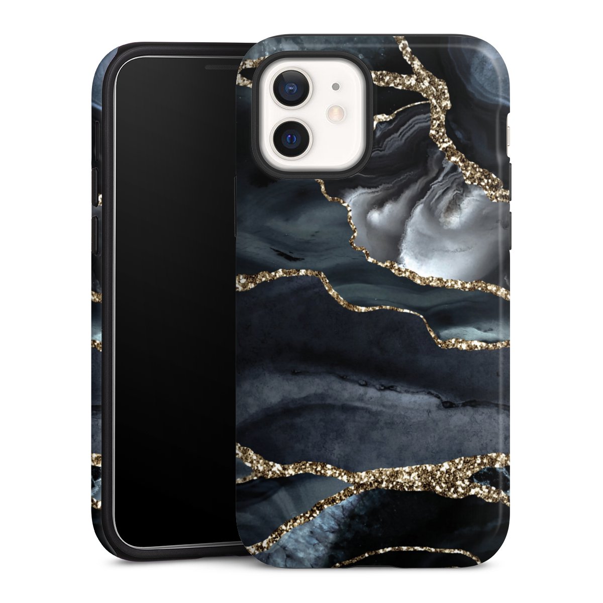 Aspetto glitter oro marmo scuro