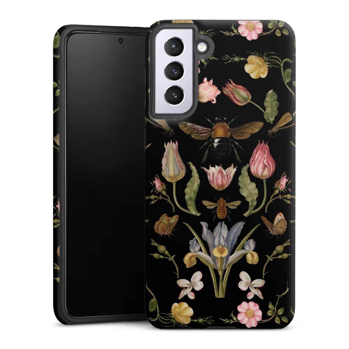 Wildblumen und Biene Schwarz