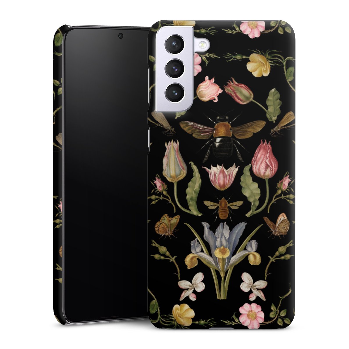 Wildblumen und Biene Schwarz