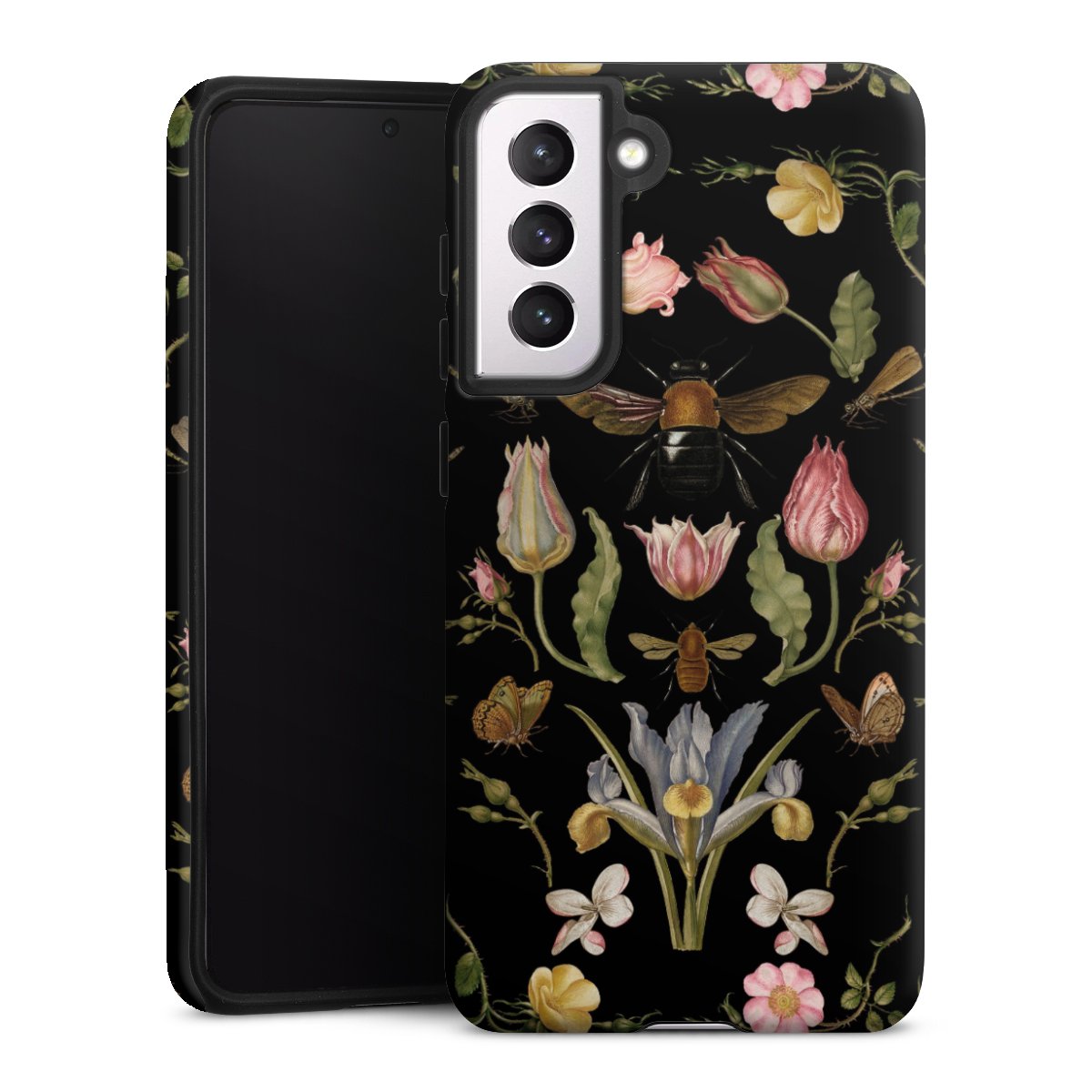 Wildblumen und Biene Schwarz