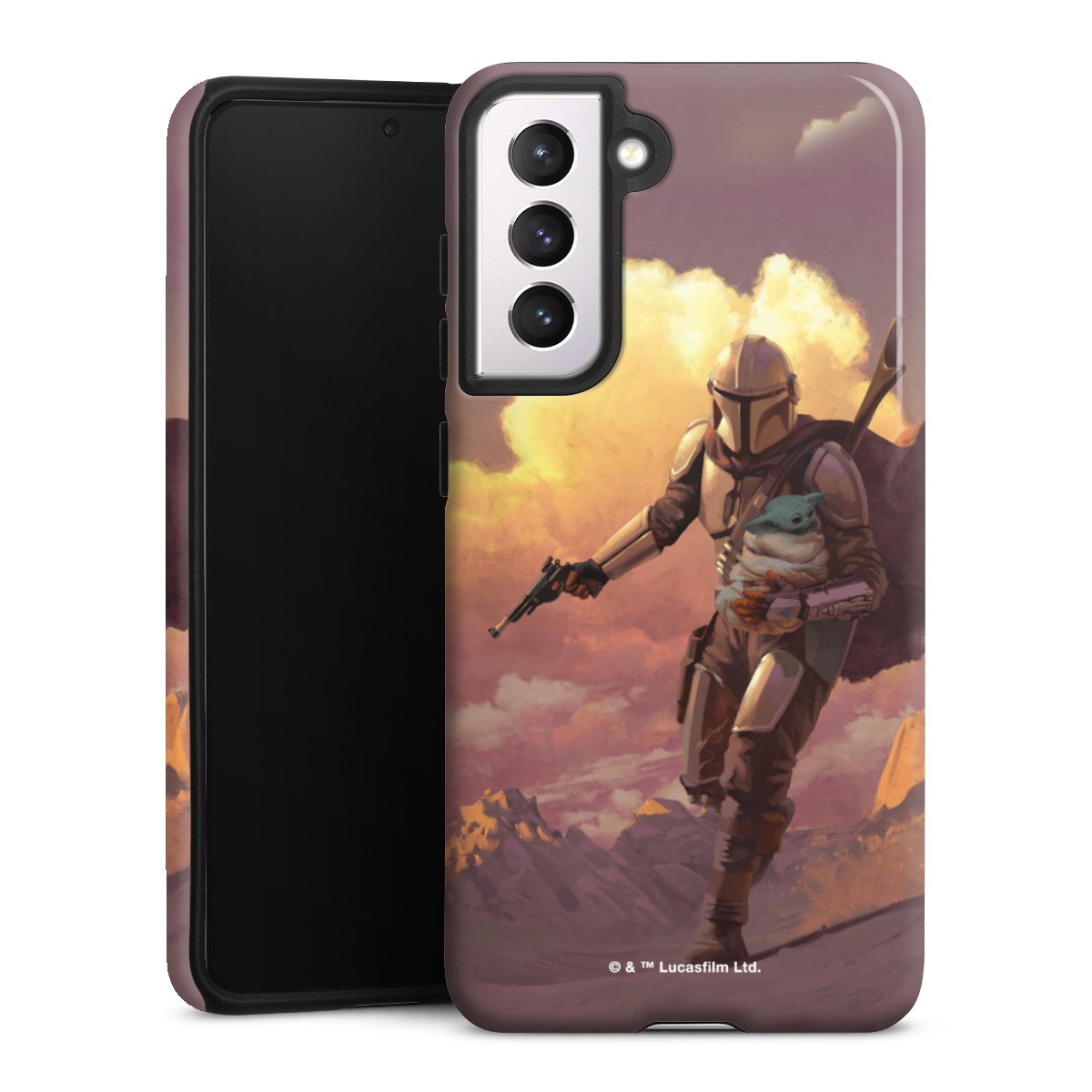 Der Mandalorianer und Grogu Sonnenguntergang Wolken