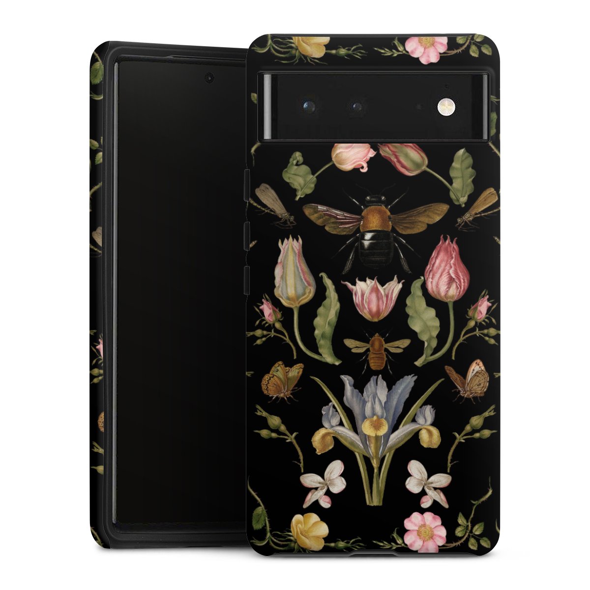 Wildblumen und Biene Schwarz