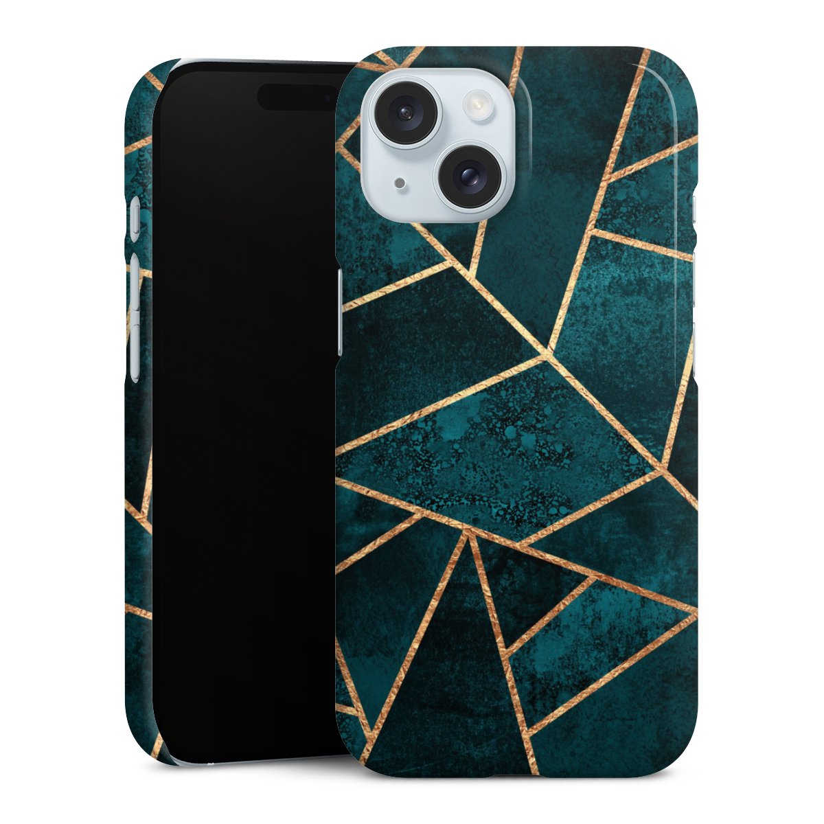 Tief Blaugrün Stein Gold Druck