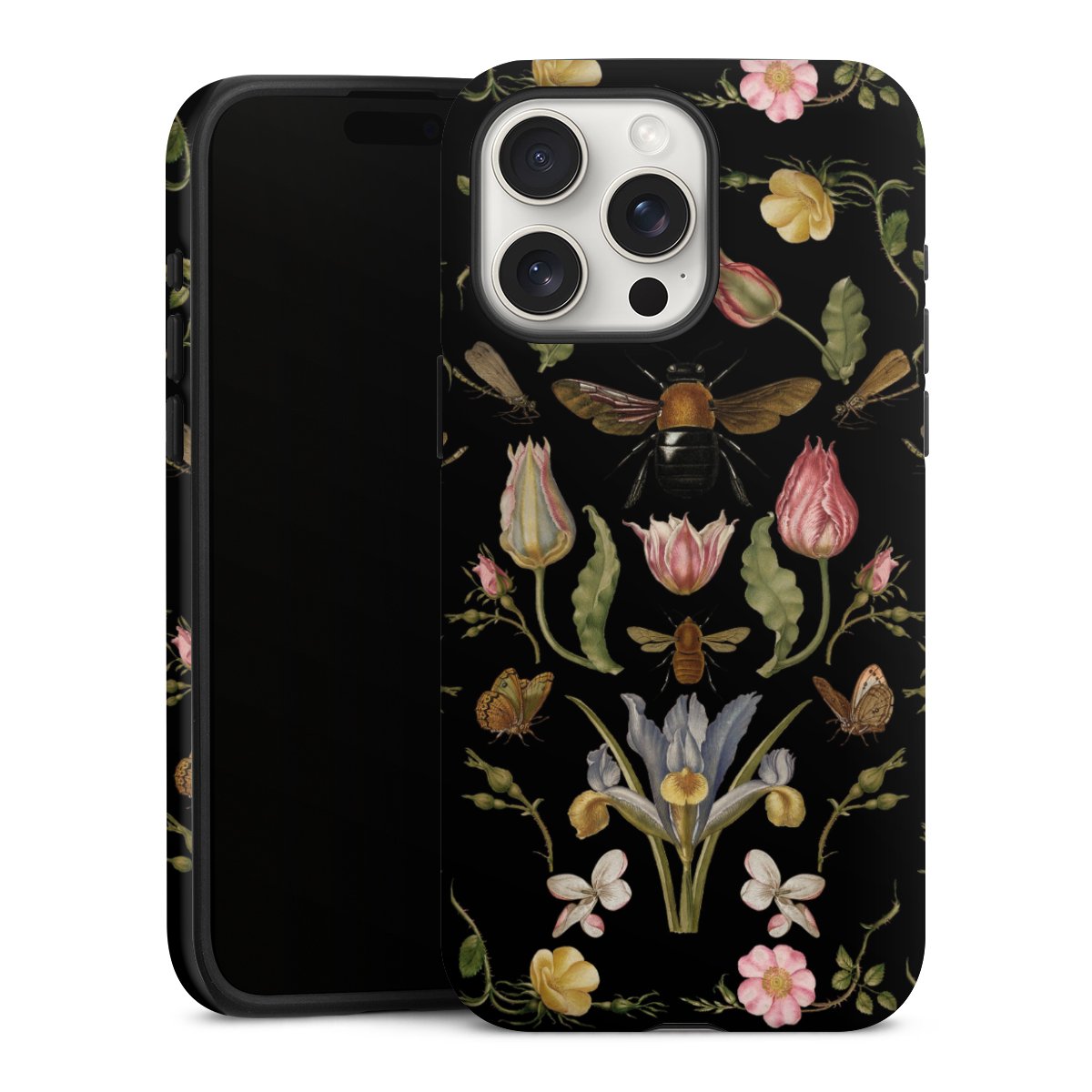 Wildblumen und Biene Schwarz